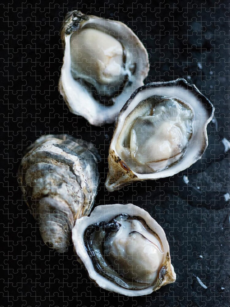 Oyster Jigsaw Puzzle featuring the photograph Raw Oysters by Jack Andersen