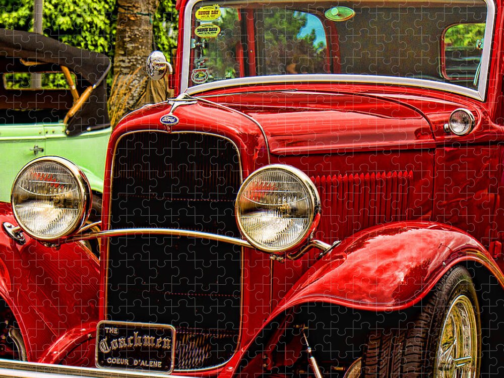  Jigsaw Puzzle featuring the photograph Red Ford Coupe by Ron Roberts