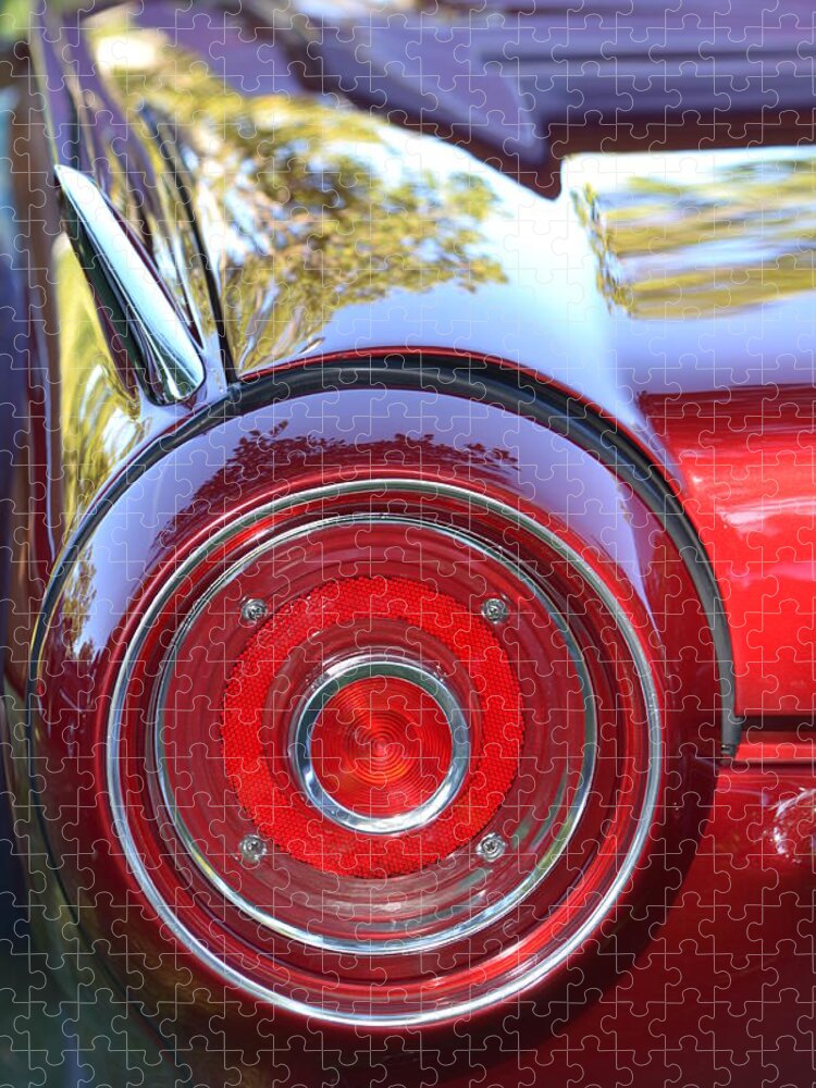 Red Jigsaw Puzzle featuring the photograph Red Ford Tailight by Dean Ferreira