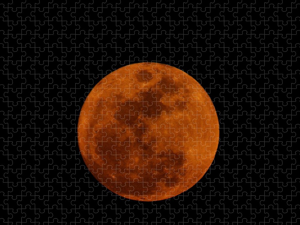 Moon Jigsaw Puzzle featuring the photograph Red Moon by Bradford Martin