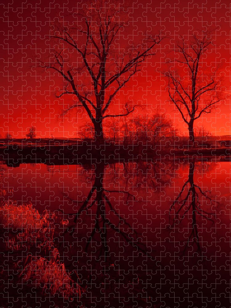 Lake Jigsaw Puzzle featuring the photograph Red Reflections by Miguel Winterpacht