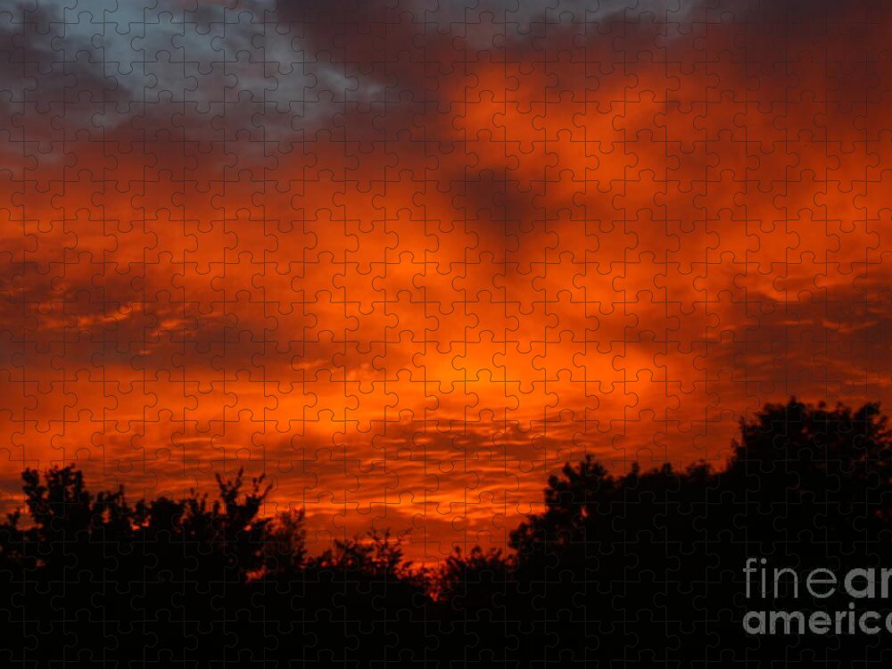 Red Sunset Jigsaw Puzzle featuring the photograph Red Sunset by Jeremy Hayden