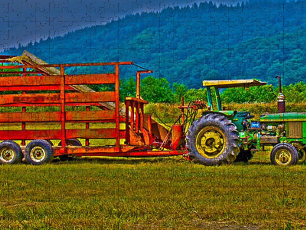 Farm Tractor Jigsaw Puzzle featuring the photograph Redwood CA by Richard J Cassato