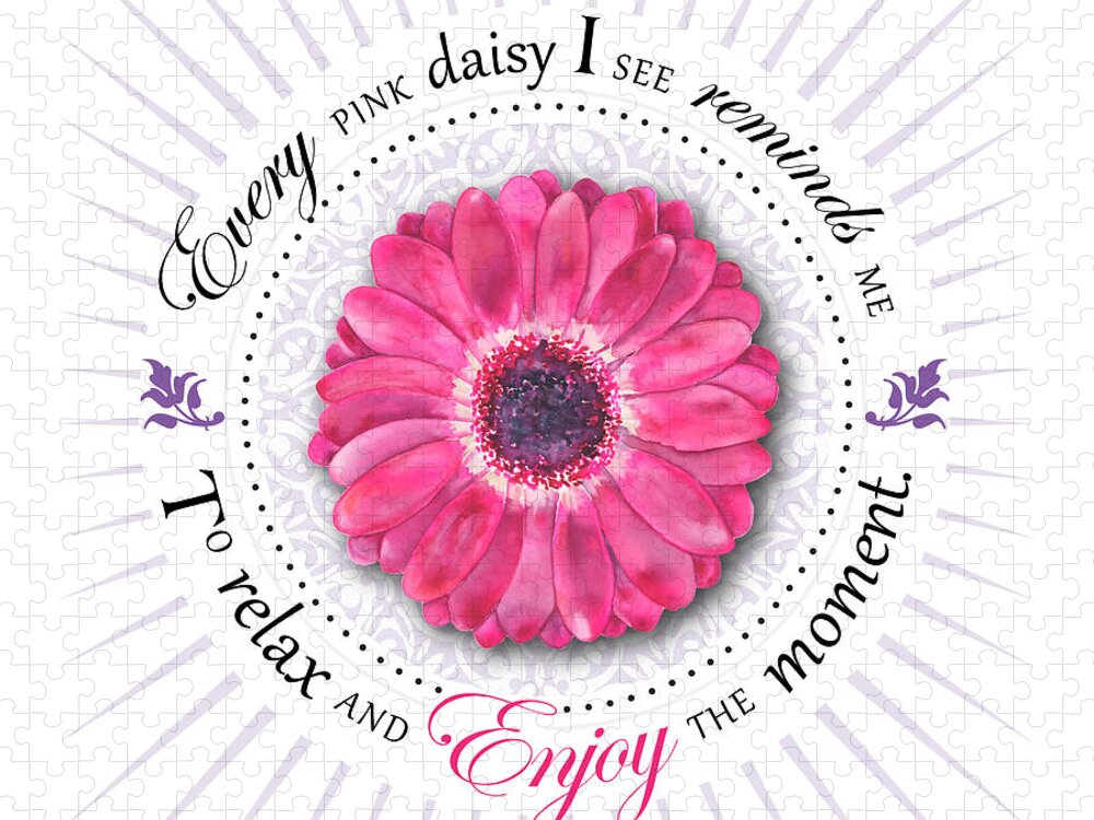 Affirmation Jigsaw Puzzle featuring the digital art Relax and Enjoy the Moment by Amy Kirkpatrick