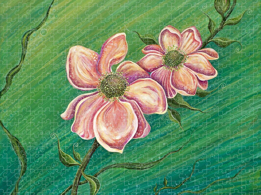Floral Jigsaw Puzzle featuring the painting Remember My Spirit by Tanielle Childers