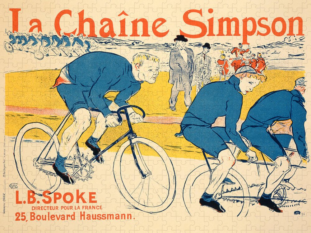 Advert Jigsaw Puzzle featuring the drawing Reproduction Of A Poster Advertising by Henri de Toulouse-Lautrec