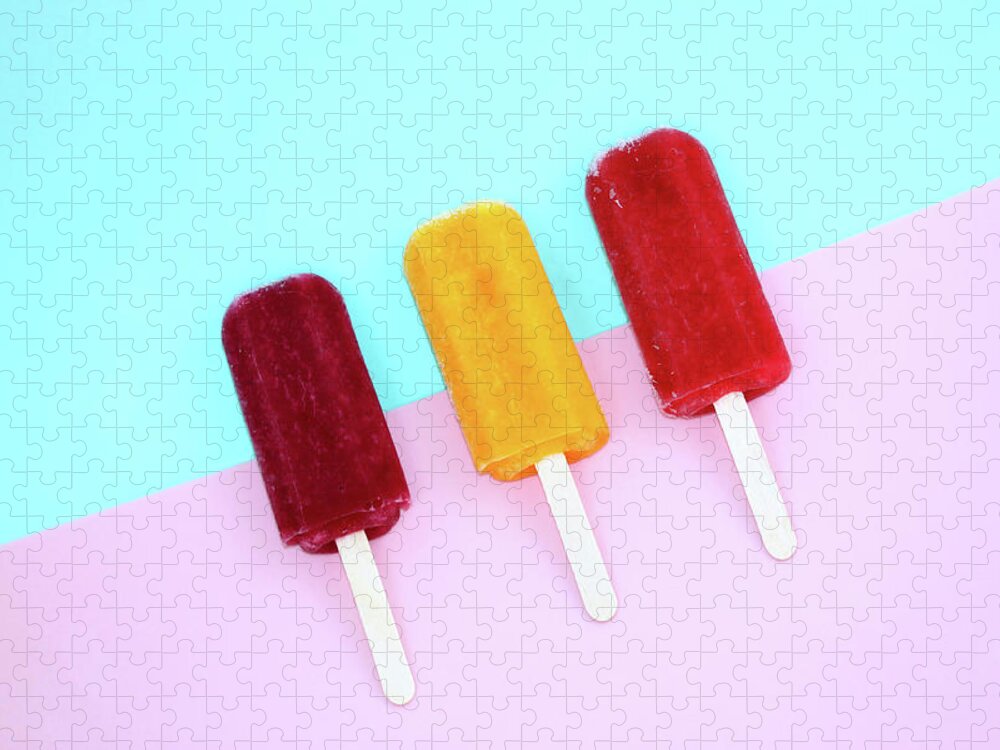 Cool Attitude Jigsaw Puzzle featuring the photograph Retro Summer Fun Ice Lollies Design by Kelly Bowden