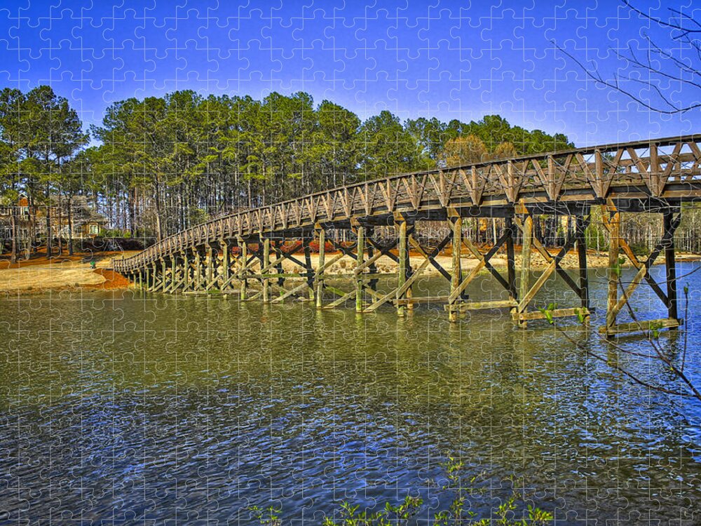 Reid Callaway Golf Jigsaw Puzzle featuring the photograph Reynolds Plantation Bridge by Reid Callaway
