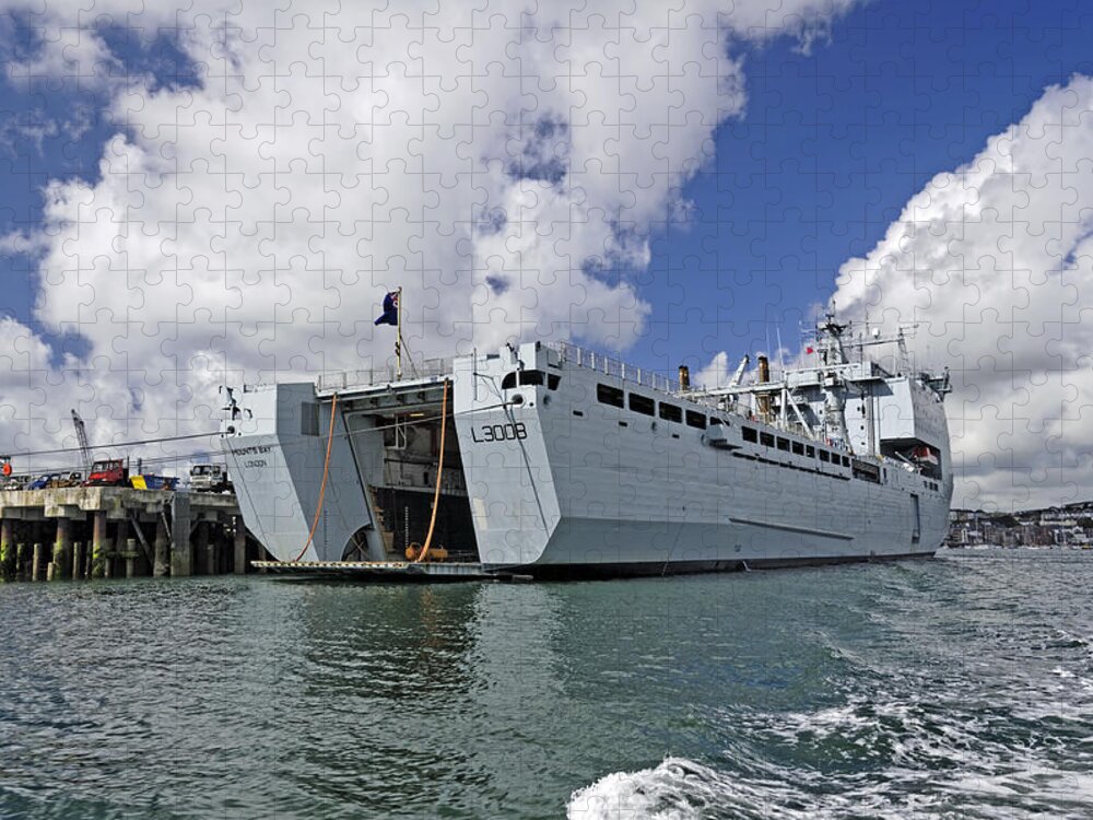 Britain Jigsaw Puzzle featuring the photograph RFA Mounts Bay L3008 - Falmouth Docks by Rod Johnson