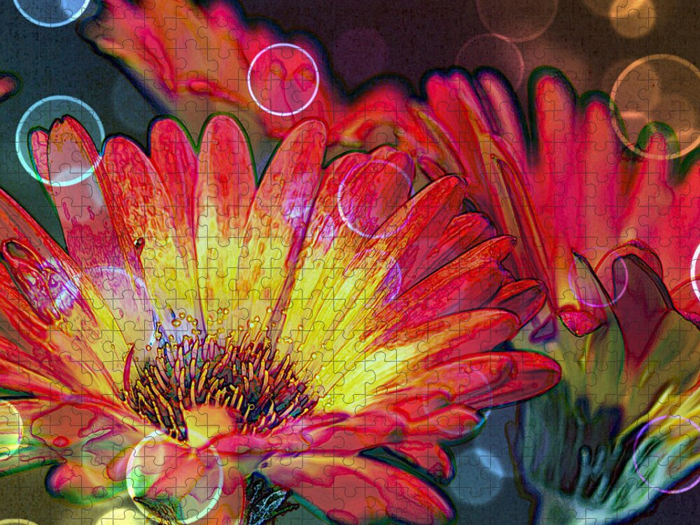Daisy Jigsaw Puzzle featuring the photograph Righteous Rainbow Blooms by Bill and Linda Tiepelman