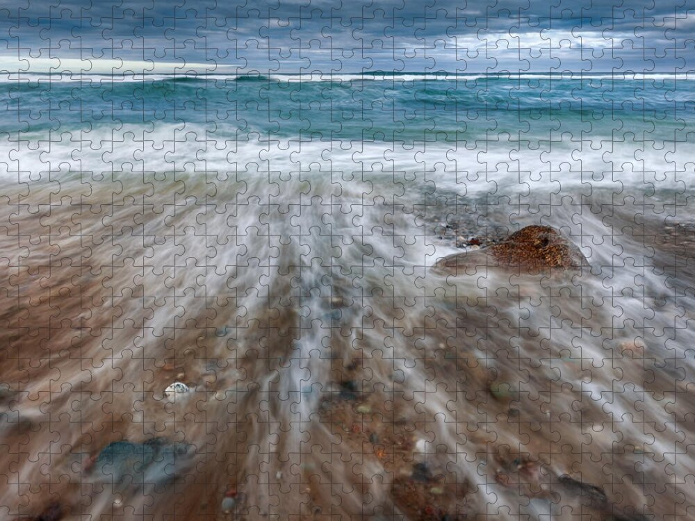 Seascape Jigsaw Puzzle featuring the photograph Rip Tide by Bill Wakeley