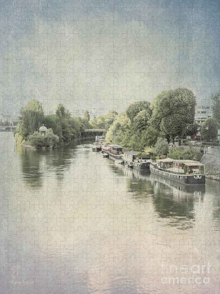 River Jigsaw Puzzle featuring the photograph River Seine at La Defense, Paris, France by Elaine Teague