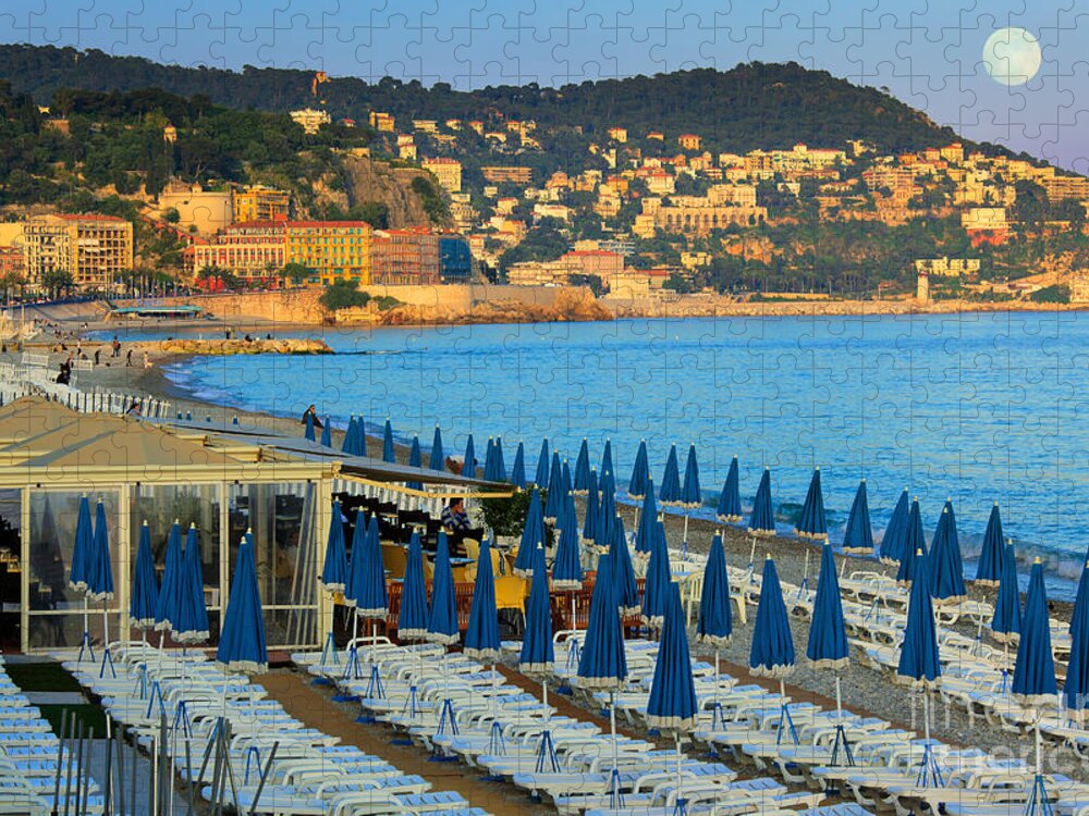 Cote D'azur Jigsaw Puzzle featuring the photograph Riviera Full Moon by Inge Johnsson