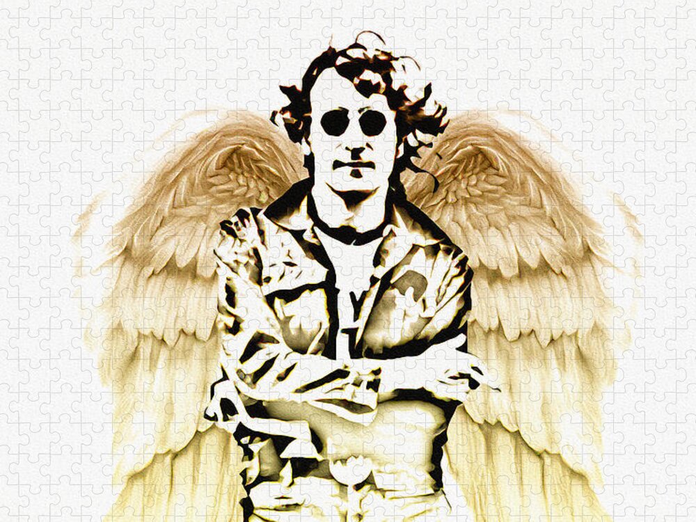Rock Jigsaw Puzzle featuring the photograph Rock and Roll Angel John Lennon by Bill Cannon