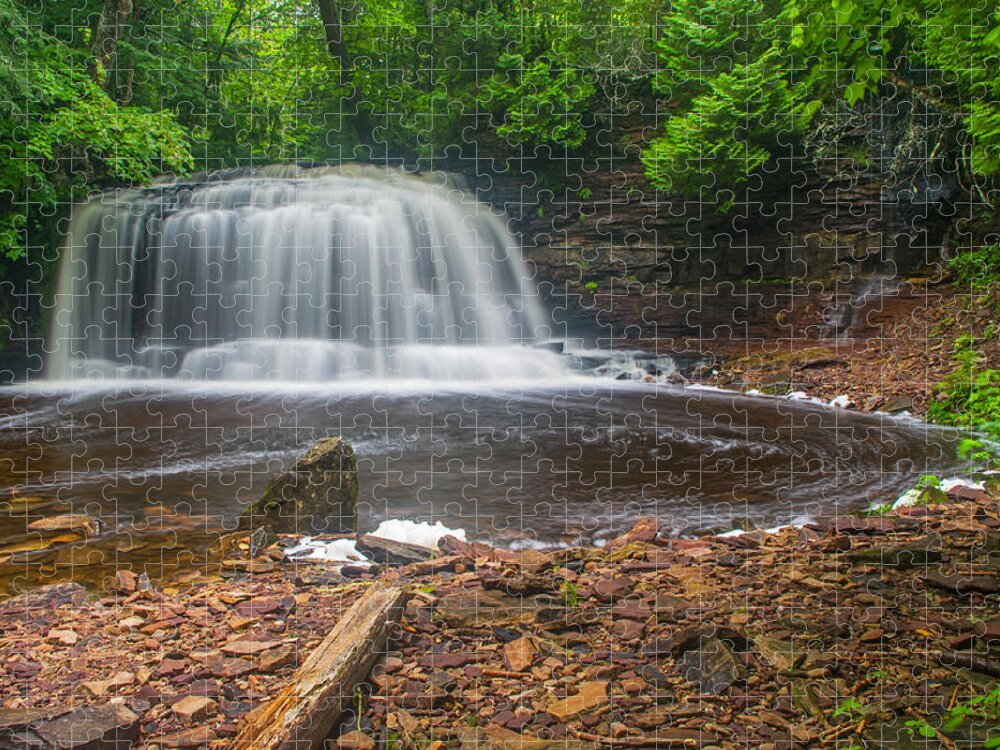 rock River Falls Waterfalls Jigsaw Puzzle featuring the photograph Rock River Falls by Gary McCormick