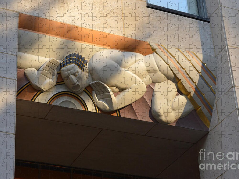 Rockefeller Plaza Jigsaw Puzzle featuring the photograph Rockefeller Relief I by Lynellen Nielsen