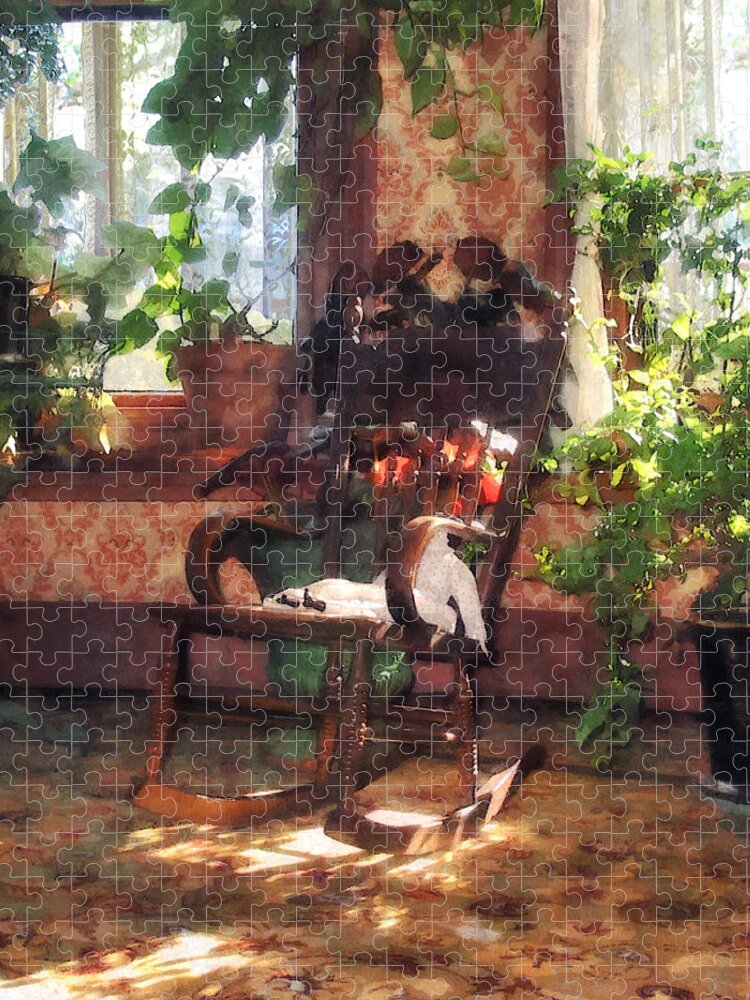 Victorian Jigsaw Puzzle featuring the photograph Rocking Chair in Victorian Parlor by Susan Savad