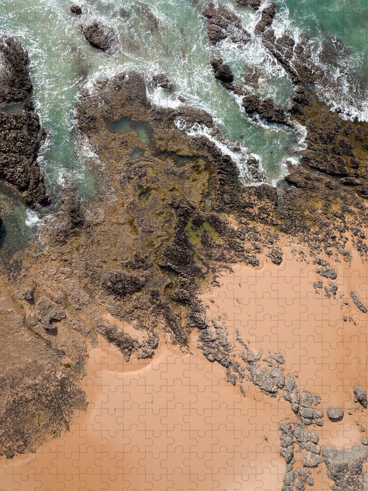 Art Jigsaw Puzzle featuring the photograph Rocky Shoreline Abstract Cape Woolamai by Rob Huntley