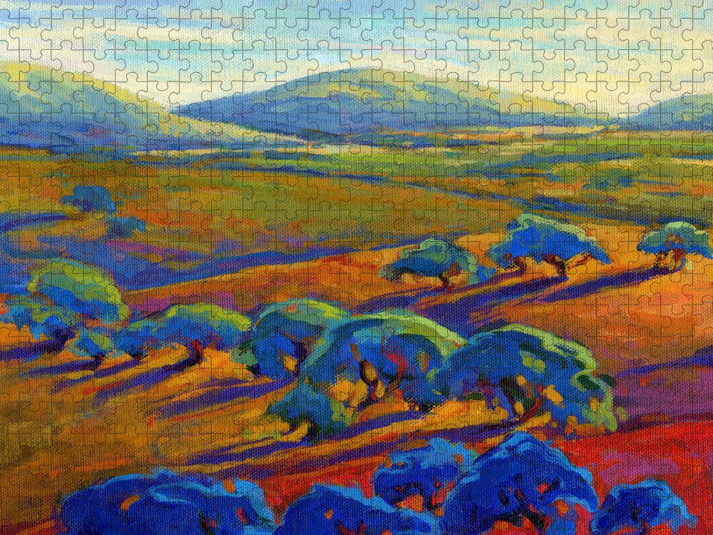 California Jigsaw Puzzle featuring the painting Rolling Hills 2 by Konnie Kim
