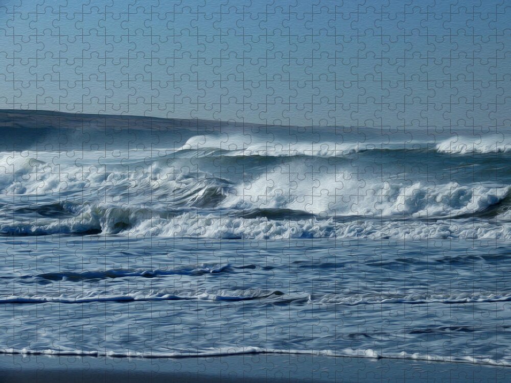 Morocco Jigsaw Puzzle featuring the photograph Rolling waves by Tracy Winter