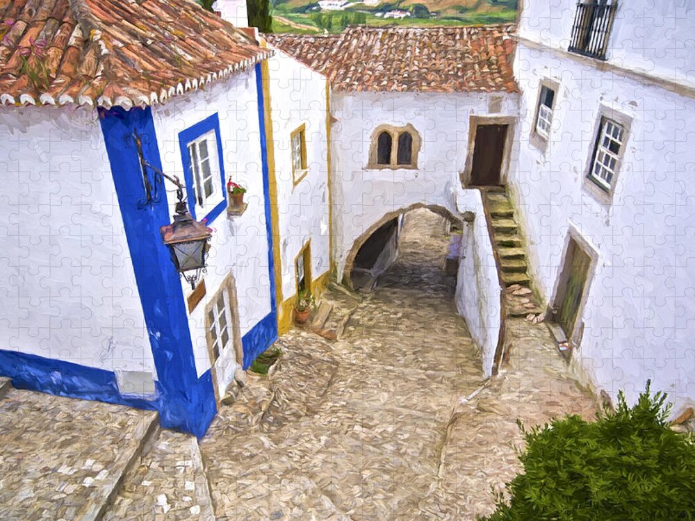 Obidos Jigsaw Puzzle featuring the painting Romantic Obidos by David Letts