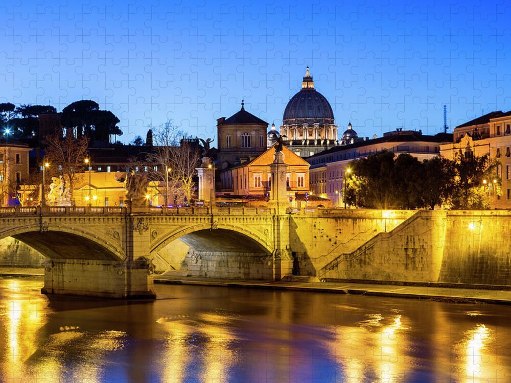 Majestic Jigsaw Puzzle featuring the photograph Rome, Vittorio Emanuelle Bridge by Sylvain Sonnet