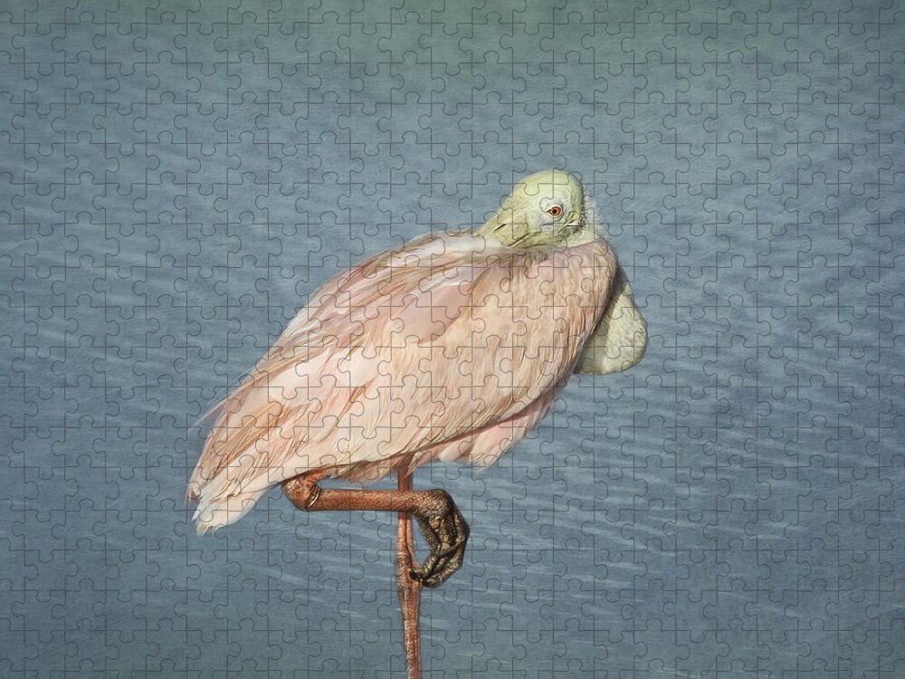 Roseate Spoonbill Jigsaw Puzzle featuring the photograph Roseate Spoonbill by Kim Hojnacki