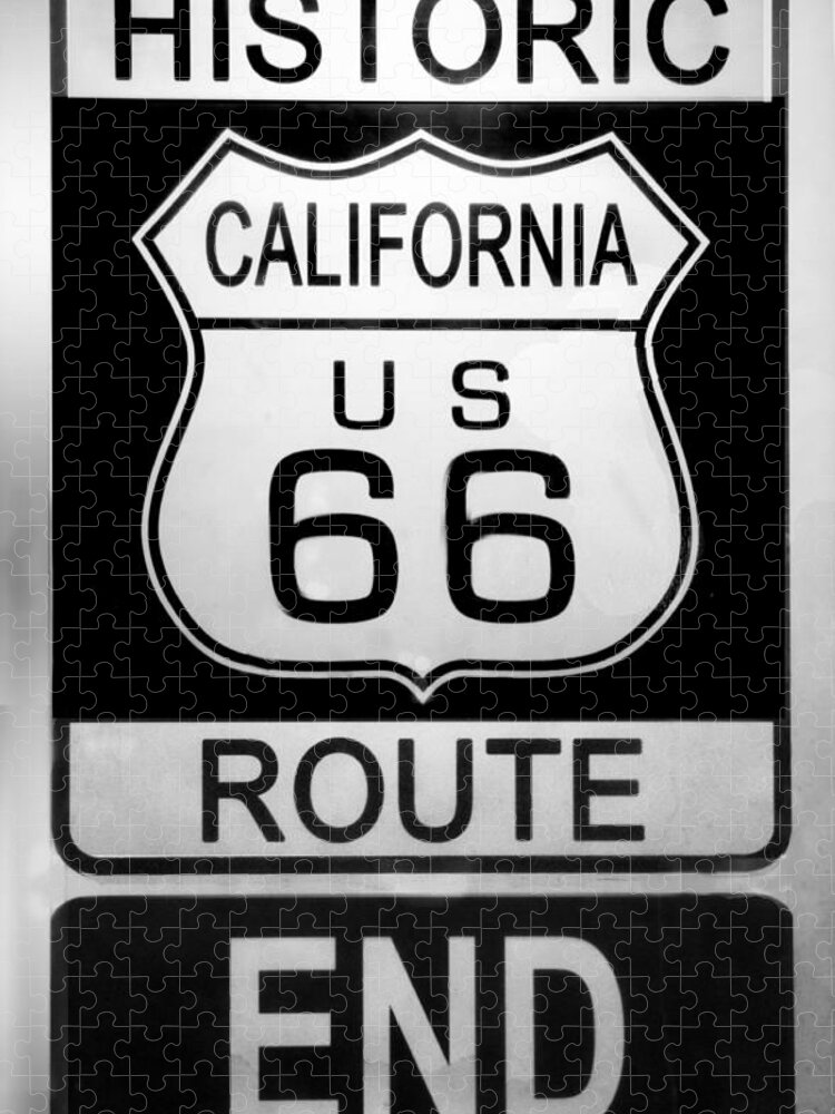 Route 66 Jigsaw Puzzle featuring the photograph Route 66 End by Chuck Staley