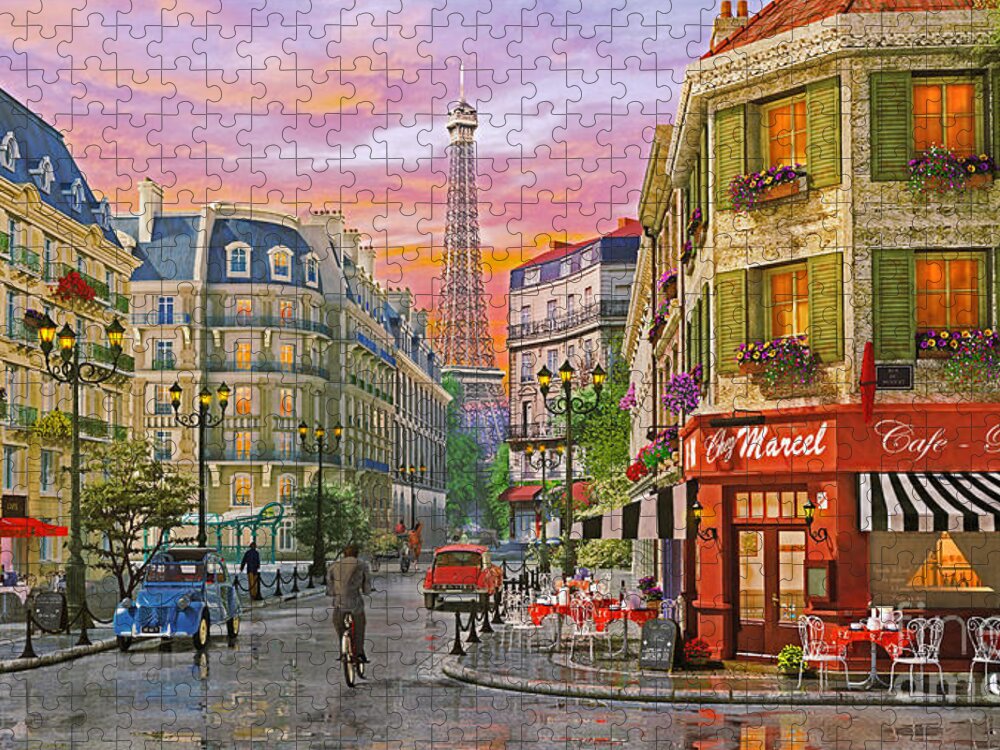 2cv Jigsaw Puzzle featuring the digital art Rue Paris by MGL Meiklejohn Graphics Licensing