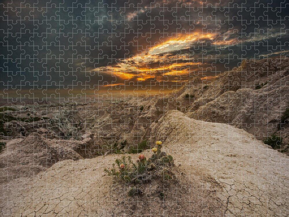 Sunset Jigsaw Puzzle featuring the photograph Rugged Beauty by Aaron J Groen
