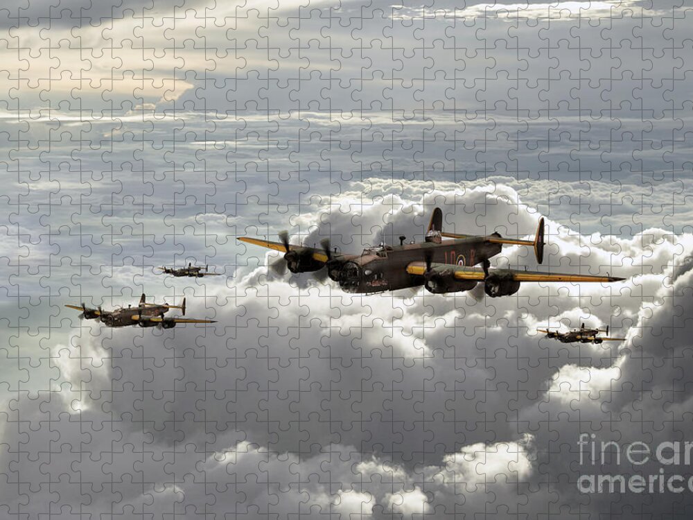 Handley Page Halifax Jigsaw Puzzle featuring the digital art Ruhr Valley Express by Airpower Art
