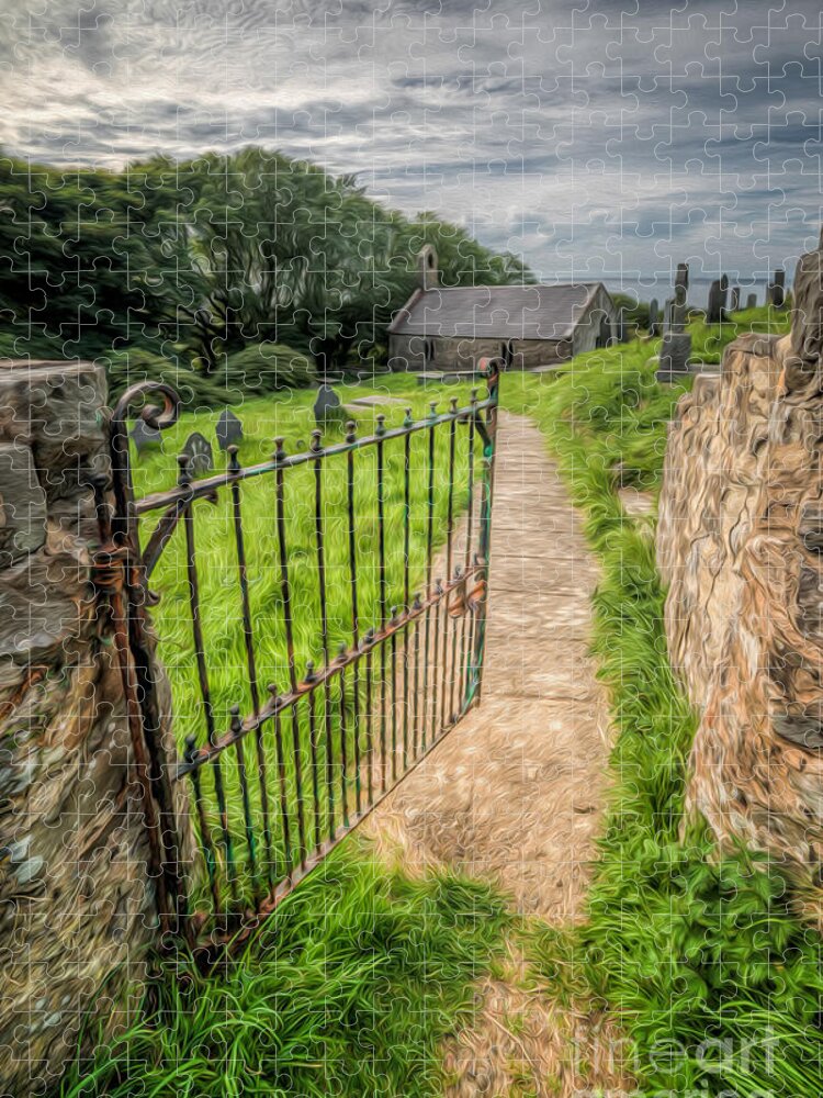 Cemetary Jigsaw Puzzle featuring the photograph Sacred Path by Adrian Evans