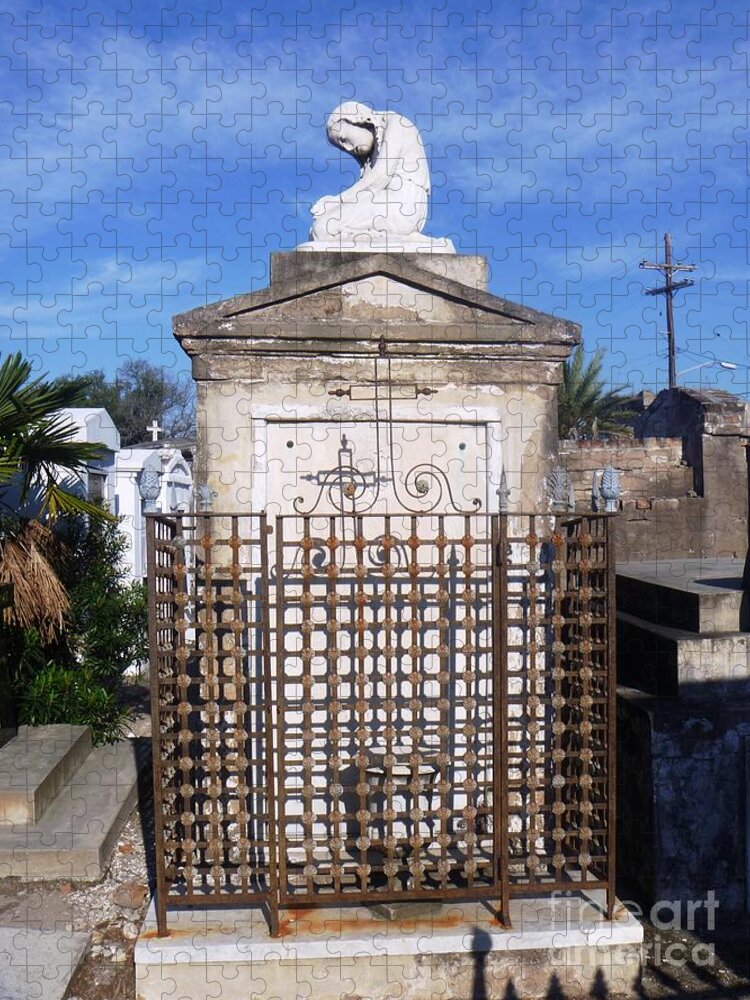 Statue Jigsaw Puzzle featuring the photograph Saddest Statue Tomb by Alys Caviness-Gober