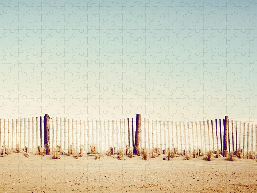 Beach Dune Jigsaw Puzzle featuring the photograph Safeguard - Modern Beach Photography by Carolyn Cochrane