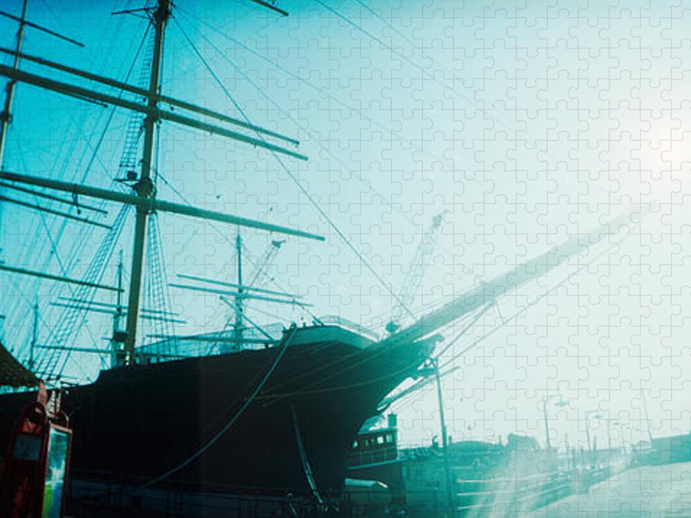 Photography Jigsaw Puzzle featuring the photograph Sailboat At The Port, South Street by Panoramic Images