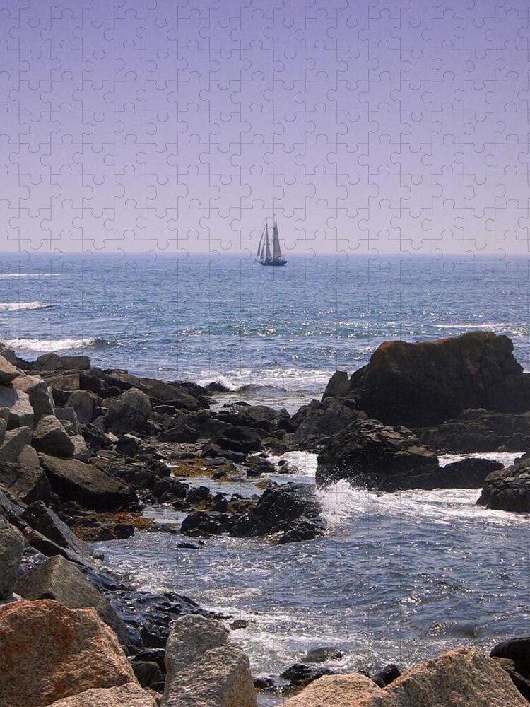 Sailboat Jigsaw Puzzle featuring the photograph Sailboat - Maine by Photographic Arts And Design Studio