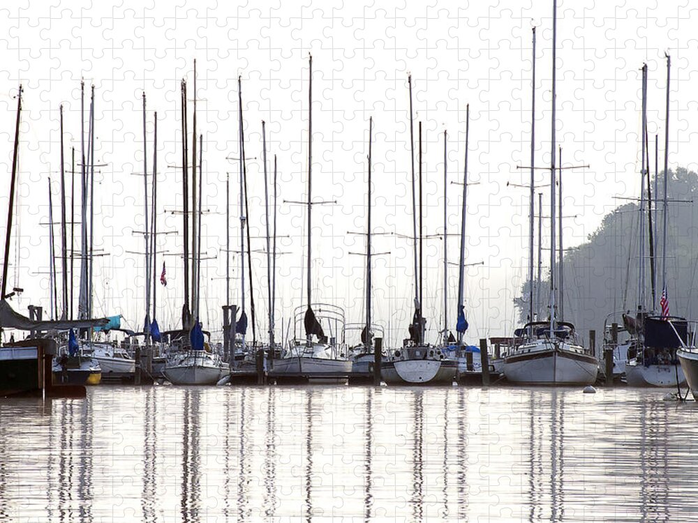 Sailing Jigsaw Puzzle featuring the photograph Sailboats Reflected by Sharon Popek