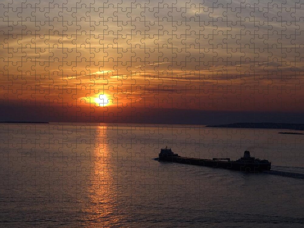 Sunset Jigsaw Puzzle featuring the photograph Sailing Into the Sunset by Keith Stokes
