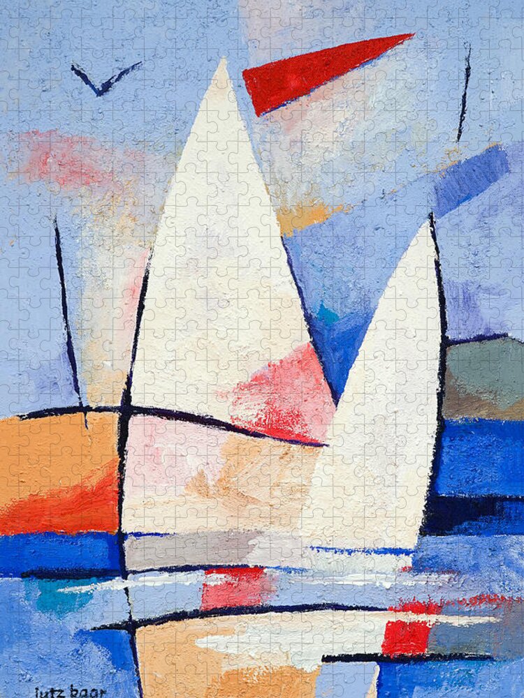 Sailing Signs Jigsaw Puzzle featuring the painting Sailing Signs by Lutz Baar