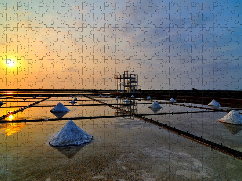 Tranquility Jigsaw Puzzle featuring the photograph Salt Field by Photo By Vincent Ting