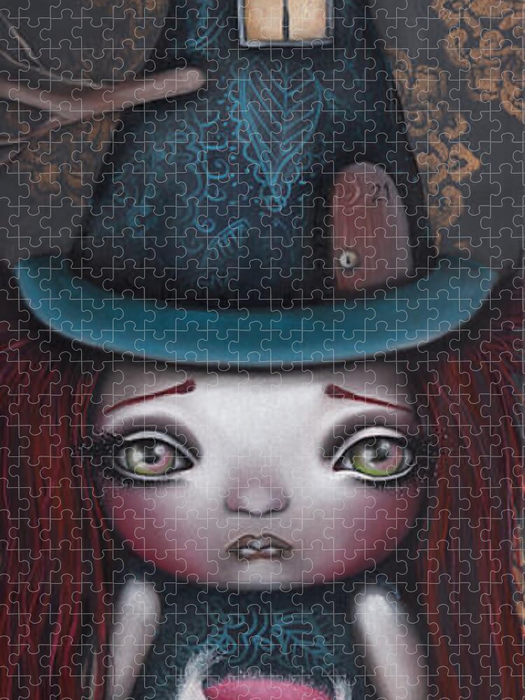 Witch Jigsaw Puzzle featuring the painting Samantha by Abril Andrade