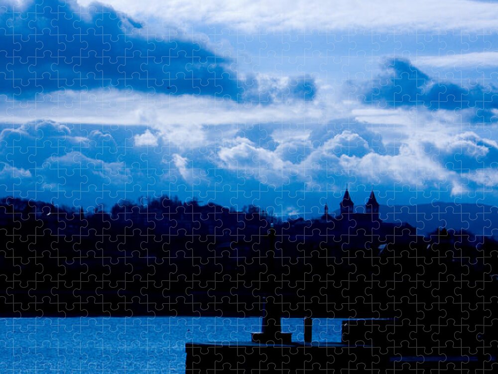 San Sebastian Jigsaw Puzzle featuring the photograph San Sebastian in Blue by Weston Westmoreland