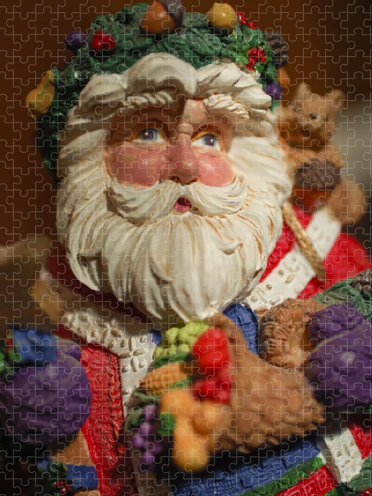 Santa Claus Jigsaw Puzzle featuring the photograph Santa Claus - Antique Ornament - 20 by Jill Reger