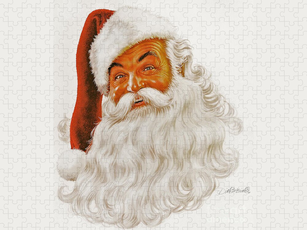 Santa Claus Jigsaw Puzzle featuring the painting Santa Claus Portrait by Dick Bobnick