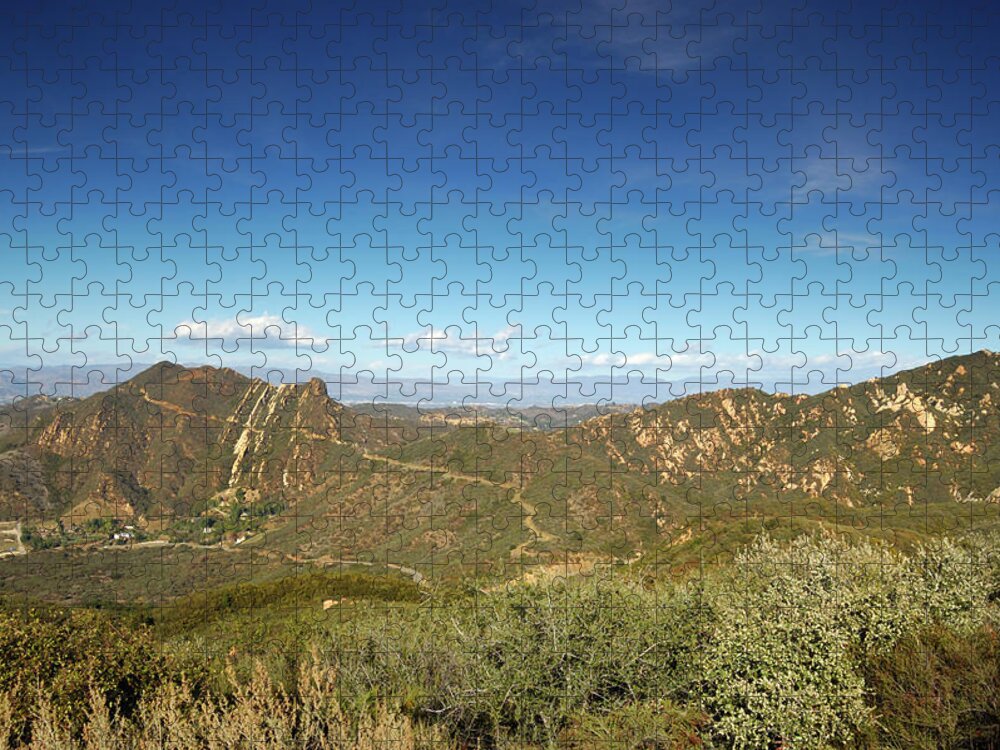 Scenics Jigsaw Puzzle featuring the photograph Santa Monica Mountains by Adiabatic