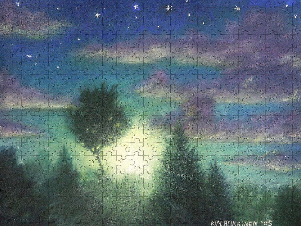 Santee Jigsaw Puzzle featuring the pastel Santee Sunset 03 by Michael Heikkinen