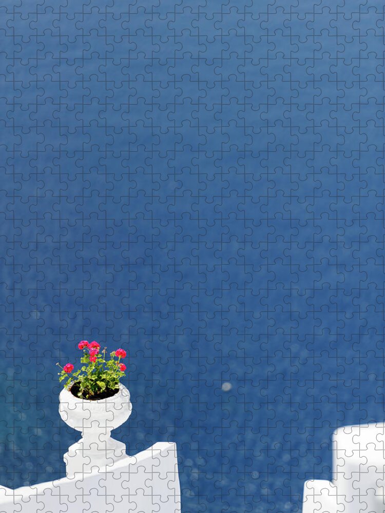 Greek Culture Jigsaw Puzzle featuring the photograph Santorini Flower by Brave-carp