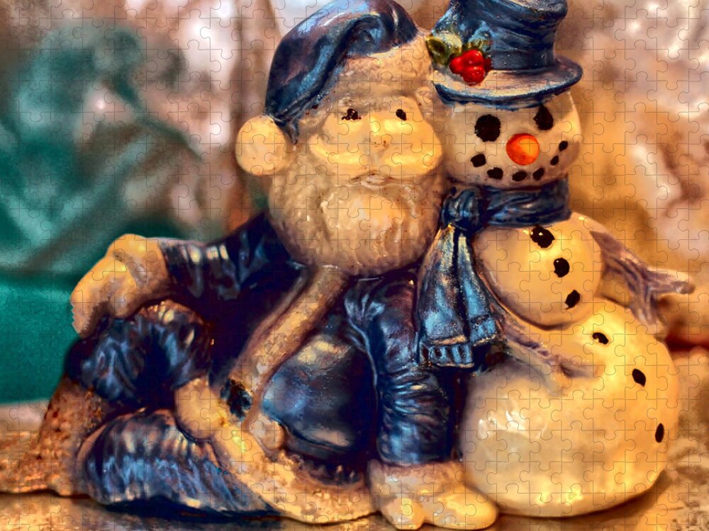 Xmas Jigsaw Puzzle featuring the photograph Sapphire Santa and Mr. Snowman by William Rockwell