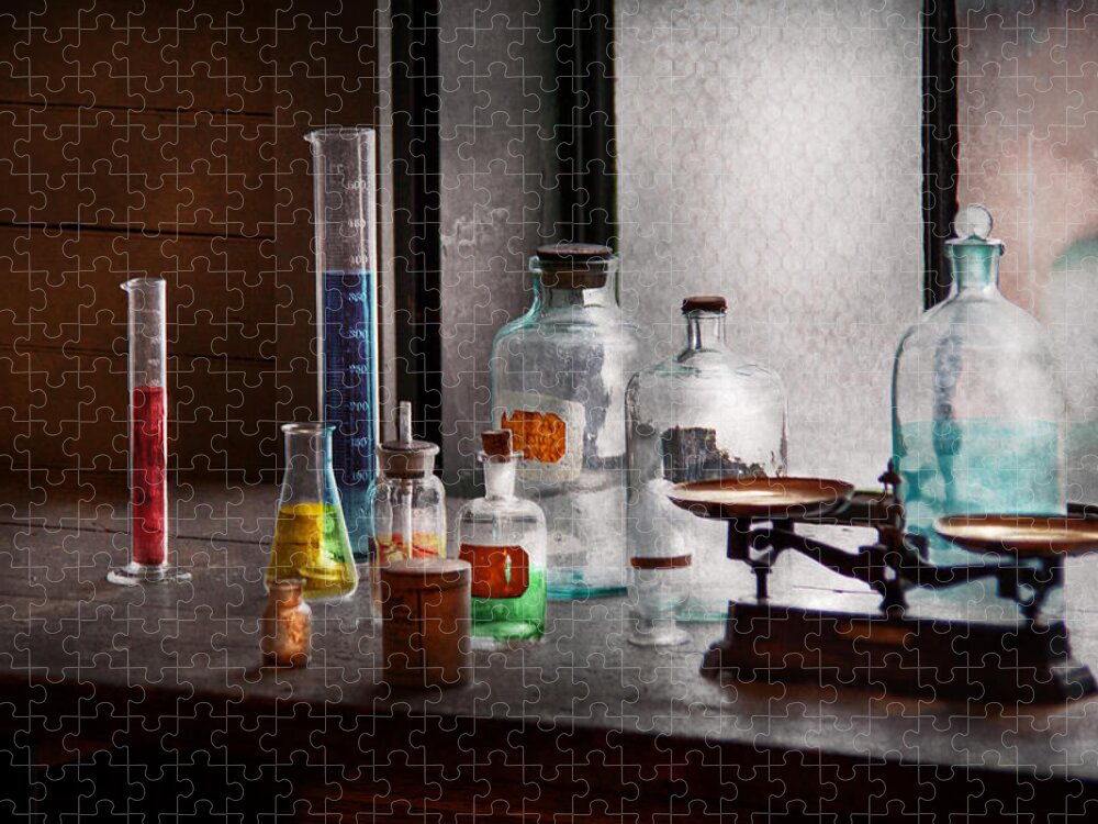 Science Jigsaw Puzzle featuring the photograph Science - Chemist - Chemistry Equipment by Mike Savad