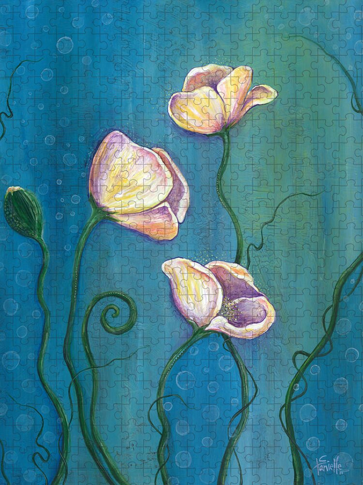 Floral Jigsaw Puzzle featuring the painting Sea Blossoms by Tanielle Childers